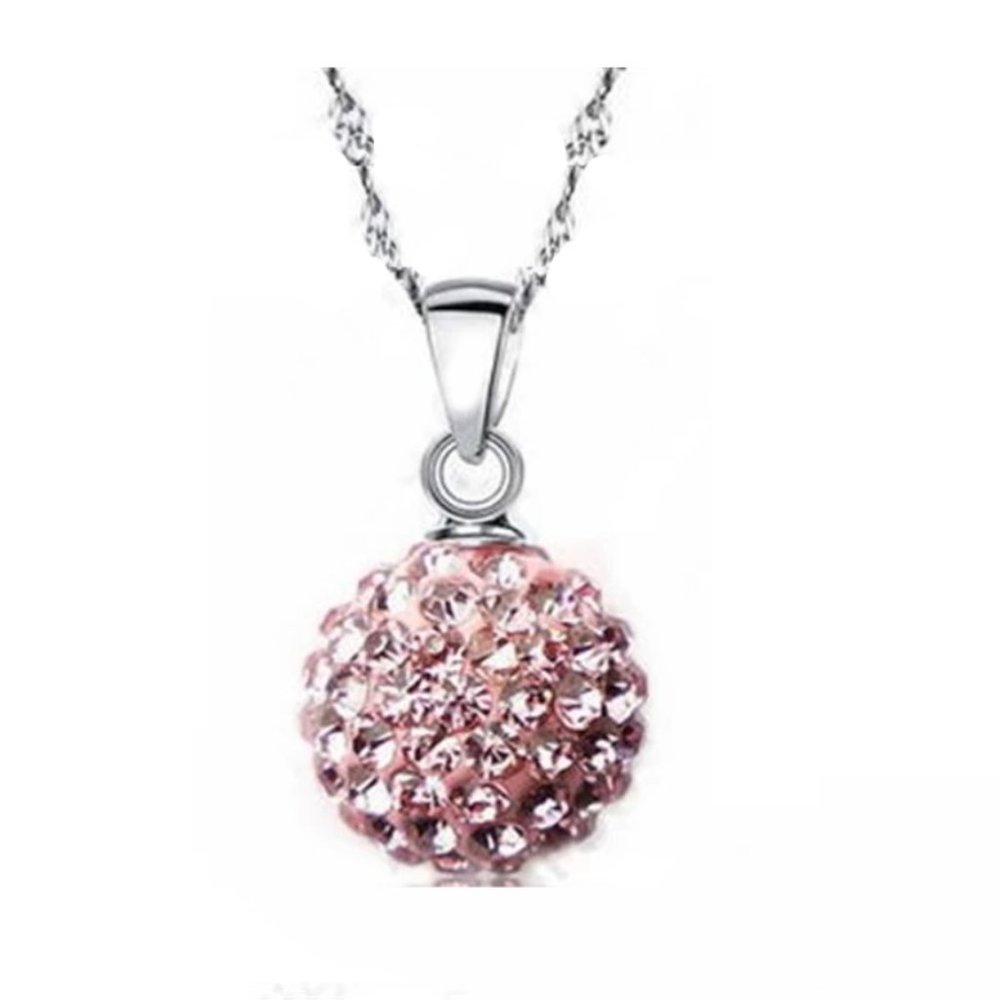 🌟 Ball Shape 925 Sterling Silver Necklace With Earrings Set - Picture 2 of 3